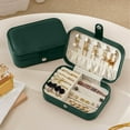 thumbnail image 7 of Portable Travel Minimalist Jewelry Box - Compact Storage Case for Rings, Necklaces/Earrings, Durable Hard-Shell Jewelry Organizer for Travel & Daily Use, Perfect for Jewelry Lovers, 6*4*2in, Green, 7 of 7