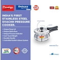 thumbnail image 3 of Prestige Deluxe Alpha Svachh Stainless Steel 2 Liter Handi Pressure Cooker, 3 of 6