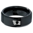 thumbnail image 2 of Tungsten Montana The Treasure State Bison Band Ring 8mm Men Women Comfort Fit Black Beveled Edge Polished, 2 of 4