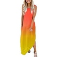 thumbnail image 2 of Summer Saving pimelu Sun Dresses Women Summer Casual Sleeveless Loose Boho Tunic Long Maxi Sundresses for Women Tie-Dye Print Plus Size Dress for Women Round Neck Graduation Dress, 2 of 4