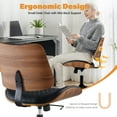 thumbnail image 3 of Home Office Chair, Armless Desk Chair with Wheels, Adjustable Height and 360° Swivel, Modern PU Leather Mid Back Computer Chair, Office Chair for Living Room Bedroom Office, Black, 3 of 8