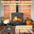 thumbnail image 6 of 3/8" x 157" Wood Stove Gasket Kit, Graphite Fiberglass Round High-Temperature Resistance Seal Rope Replacement with 4pcs Joint Tapes for Stoves Fireplace Door, Black, 6 of 7