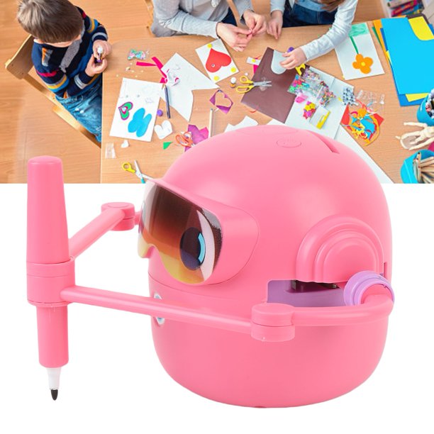Dibujo Robot Interactive Educational Auto Drawing Robot Con 100 Tarjetas 12 Bolígrafos Para Niñas Para Niñas PREDIANTE APRENDIZAJE Rosa Y Azul