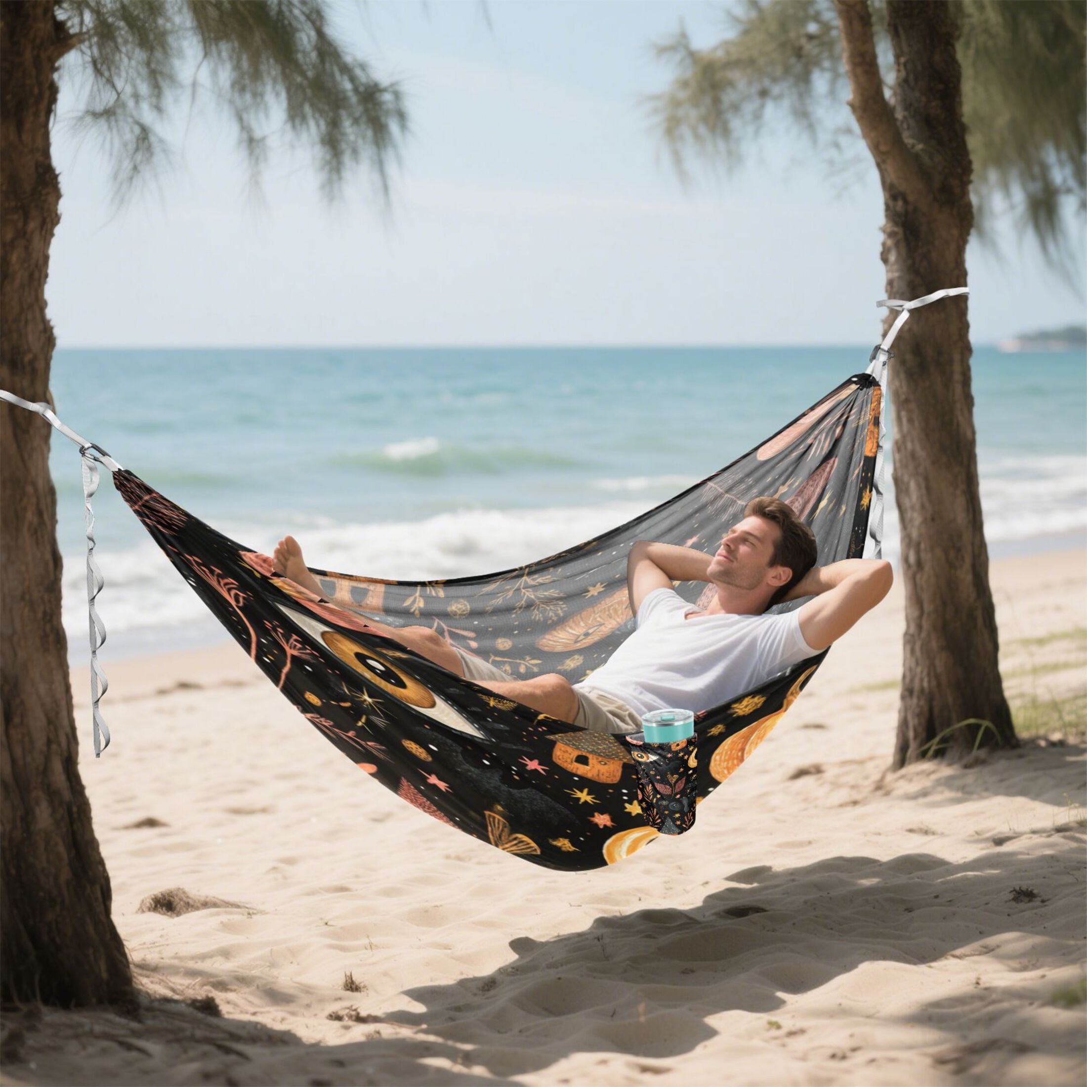 Hammock Camping Hammock Nylon Portable Hammock Travel Camping Hammock Halloween Pink Pumpkin