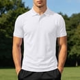 thumbnail image 4 of hotojiny Mens Golf Shirt Quick-Dry Short Sleeve Stretch Top Collared Athletic T-Shirt Lightweight Solid Color Workout Tee(White AA2,X-Large), 4 of 7