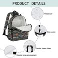 thumbnail image 4 of Dinosaur Skeleton Black Pattern Cute School Backpack Bag for School with Padded Back and Adjustable Shoulder Straps 15.25"x11.5"x5.25", 4 of 5