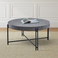 thumbnail image 4 of Steve Silver Morgan Round Mottled Gray and Black Metal Base Cocktail Table, 4 of 6