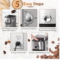 thumbnail image 4 of vBurr Electric Coffee Grinder, 130W, 8.8oz Hopper, 17 Grinding Settings, Up to 12 Cups, Automatic Burr Mill for Espresso, Drip & Percolator Coffee, 4 of 9