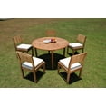 thumbnail image 4 of Grade-A Teak Dining Set: 5 Seater 6 Pc: 52" Round Table And 5 Veranda Armless Chairs Outdoor Patio WholesaleTeak #WMVR55, 4 of 4