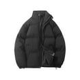 thumbnail image 6 of felwors Women's warm down jacket, high collar zip-up cotton jacket, Women's light casual down jacket Black, L, 6 of 6