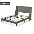 thumbnail image 7 of Allewie Queen Size Fabric Upholstered Platform Bed Frame with Wingback Headboard, Light Grey, 7 of 7