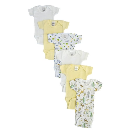 

Bambini Layette Baby Boy Baby Girl Unisex Short Sleeve Onezies Variety (Pack of 6)