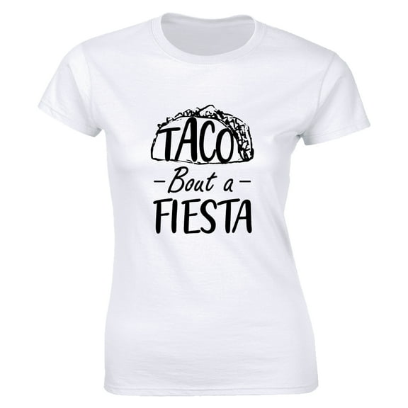 Womens Taco Bout A Fiesta Mexican Food Cinco De Mayo Party Funny T-Shirt