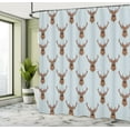 thumbnail image 4 of Ambesonne Deer Shower Curtain, Hipster Print of Funny Animal, 69"Wx84"L, Pale Cadet, 4 of 4