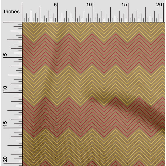 oneOone Cotton Flex Light Brown Fabric Chevron Geometric Quilting Supplies Print Sewing Fabric By The Yard 40 Inch Wide