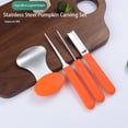 thumbnail image 2 of facefd 4 Pieces/Kit Stainless Steel Halloween Pumpkin Engraving Tool Portable Anti-corrosive Washable Handled Children Engrave Tools, 2 of 6