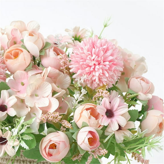 ZXNWN Clearance Artificial Rose Peony Small Hydrangea Bouquet Artificial Flowers Arrangements Wedding Decoration Decor
