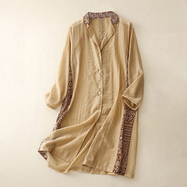 EQWLJWE Liquidation d'Été! Cardigan Rétro à Manches Longues pour Femmes Style Bohème Patchwork Imprimé Col à Revers Veste Cardigan