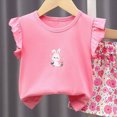 thumbnail image 6 of Kids Girl Clothes Baby Girl Cute Floral Outfit Flutter Sleeve Tank Top & Floral Print Pants Summer Clothing Set, 6 of 6