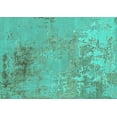 thumbnail image 1 of Ahgly Company Machine Washable Indoor Rectangle Oriental Turquoise Blue Industrial Area Rugs, 7' x 9', 1 of 4