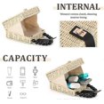thumbnail image 3 of Womens Handwoven Straw Shoulder Bag Summer Beach Handles Handbag(Beige), 3 of 4