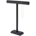 thumbnail image 2 of Plymor Black Faux Leather T-Bar Necklace Display Stand, 14" W x 18" H, 2 of 2