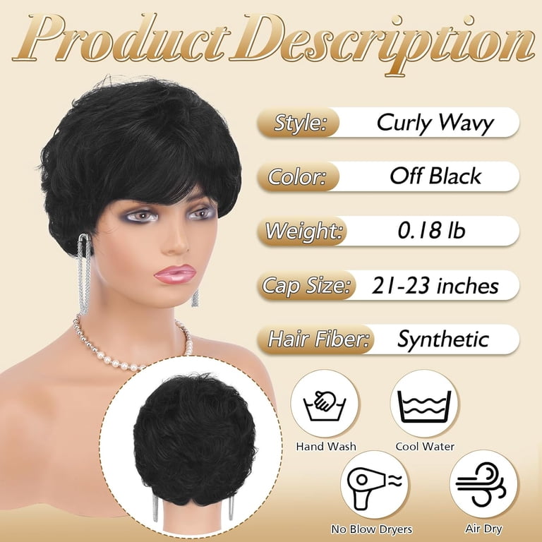 Short Natural Heat Resistant Hair Wig SUCS Grey Pixie Wigs  display picture 1
