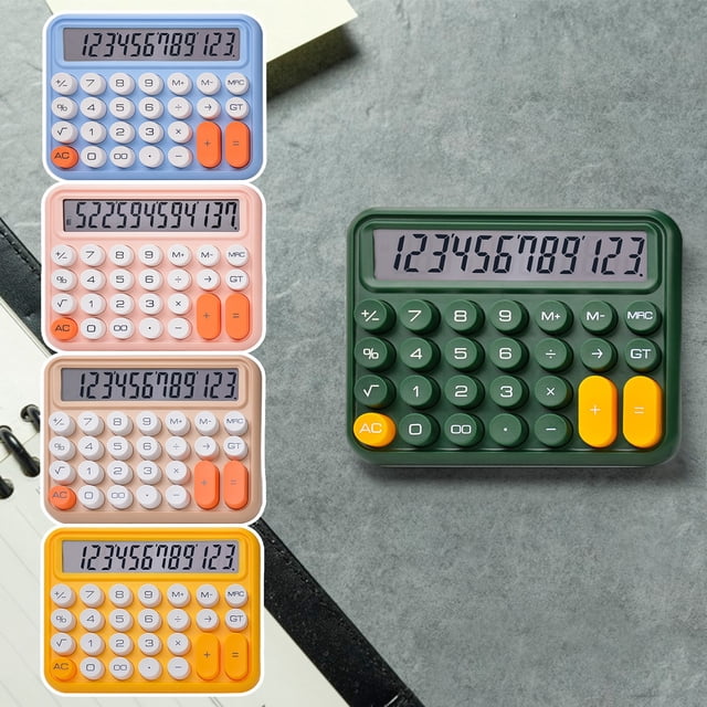 Xihbxyly Principal Cálculo de Escritorio En Pantalla Delgada de 12 Dígitos, Aberración y Lectura, Calcula de Oficina, Regalo para Estudiantes y Empresas