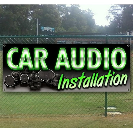 Car Audio Installation 13 oz heavy duty vinyl banner sign with metal grommets, new, store, advertising, flag, (many sizes available)