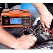 6V/8V/12V/14V/16V/24V Automotive Smart Battery Charger Maintainer - Fully Automatic, 7-Stage Charging, Digital Display, Overcharge Protection, Trickle Charger for Cars/Trucks/Boats