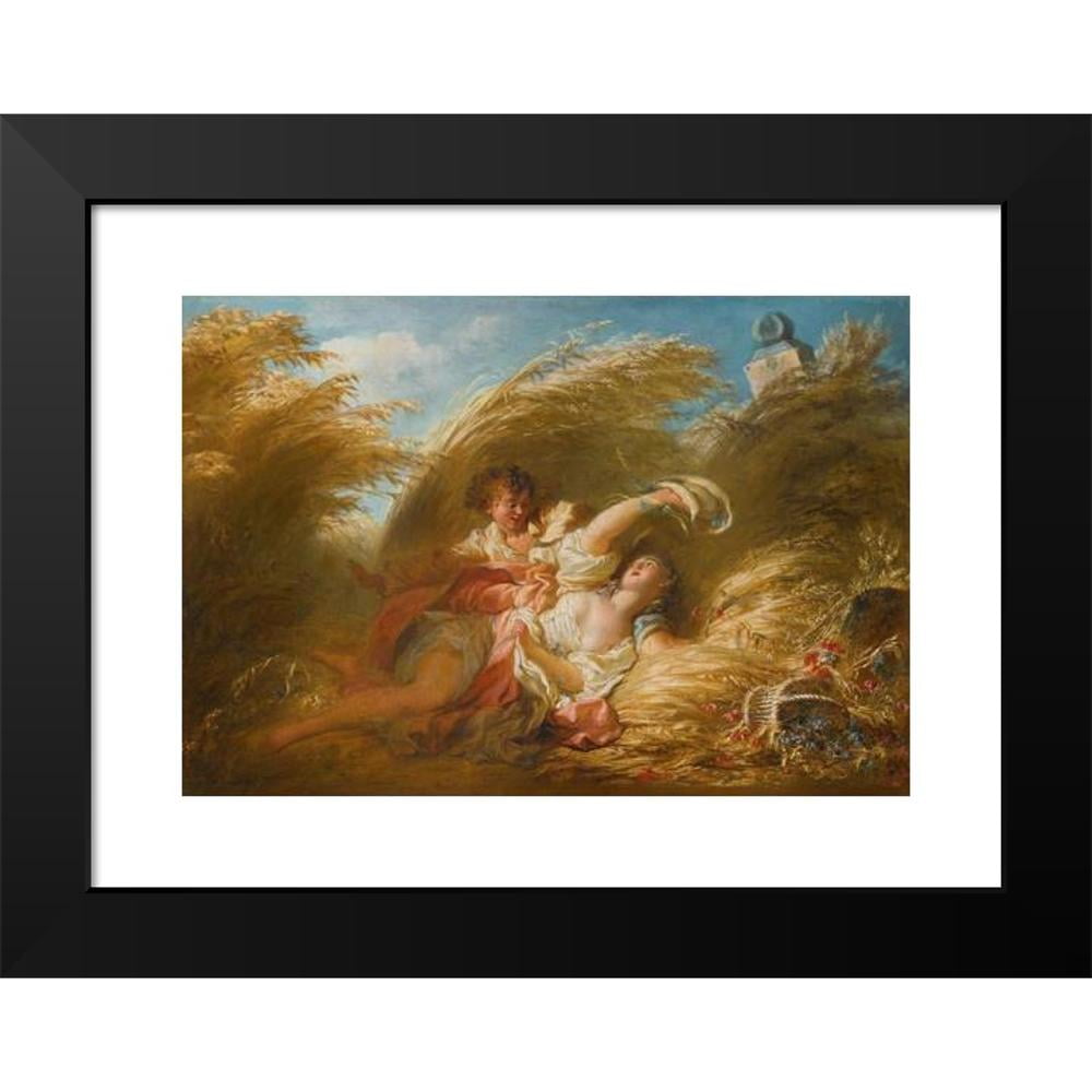Jean-Honoré Fragonard 14x11 Black Modern Framed Museum Art Print Titled - In Wheat