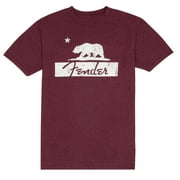 Genuine Fender Guitars Burgundy Bear Unisex T-Shirt, Size Small #9190138306