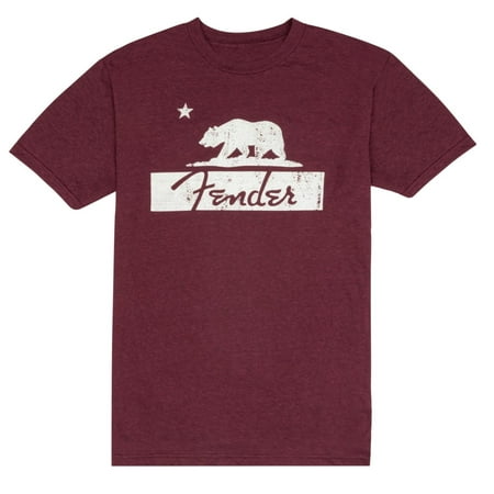 Genuine Fender Guitars Burgundy Bear Unisex T-Shirt, Size Small #9190138306