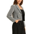 thumbnail image 4 of CHAQUETA DE MUJER CON SOLAPA NOTCH INSPIRADA CHIC, BLAZER CASUAL DE MANGA LARGA PARA OFICINA, TALLA XL, BEIGE Y NEGRO, 4 of 5
