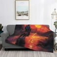 thumbnail image 3 of Salouo Sunset River Western Cowboy Print Throw Blanket Gifts for Women Men Soft Flannel Blanket for Home Living Room Decor Bedroom Blanket Gifts for Mom Dad -80"x60", 3 of 7