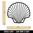 thumbnail image 2 of Scallop Seashell Beach Shell Self-Inking Rubber Stamp Ink Stamper - Orange Ink - Medium 1 Inch, 2 of 7