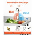 thumbnail image 4 of KFFKFF Évier Utilitaire en Acier Inoxydable, Évier de Cuisine Commercial à Bol Unique Roulant avec Roues, Robinet et Tuyau d'Eau Chaude et Froide, Établi de Bassin Utilitaire, 4 of 9