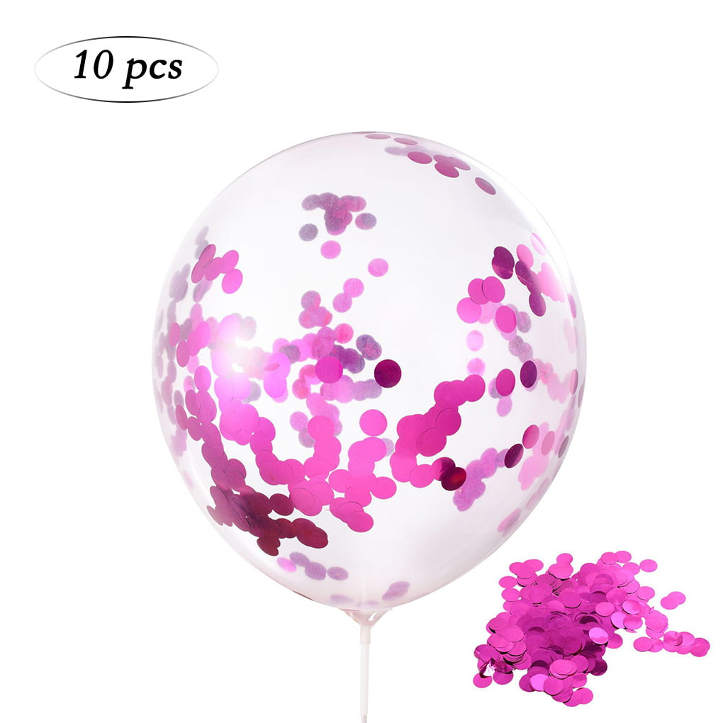 10x Colorful Confetti 12inch Latex Balloons Party Wedding Decor Sequins Ballon