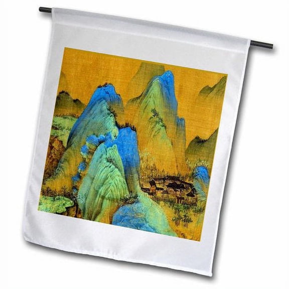 3dRose, Print of Chinese Mountain Art Song Dynasty, 12 x 18 inch Garden Flag