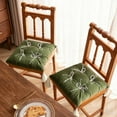 thumbnail image 4 of Square Seat Cushion Chair Pads for Kitchen Dining Chairs, Soft Comfort Velvet Chair Mat Pillow Cushions with Ties for Office Desk Living Room Tatami,17X17 in （Green）, 4 of 6
