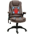 thumbnail image 2 of Vinsetto 6 Point Vibration Massage Office Chair with Heat, High Back Executive Office Chair with Padded Armrests, Microfiber Reclining Computer Chair, Coffee, 2 of 9