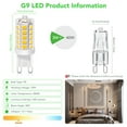 thumbnail image 2 of BUBO G9 LED Bulbs 10 Pack, 3W Equivalent to 40W, 3000K Warm White, 430 Lumens, 120V Non-Dimmable, 360° Beam Angle, Flicker-Free T4 Halogen Replacement for Chandelier Lighting, 2 of 8