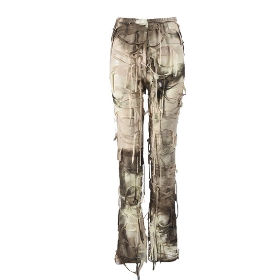 Bixock Summer Womens Clothes,Leggings for Women,Pants for Women Elastic Waist High Waist Tassel Pants Casual Fashion Soft Comfortable Daily Wear Pants Clothes