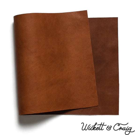 Wickett & Craig 'Milled' Traditional Harness Leather Panels, Buck Brown