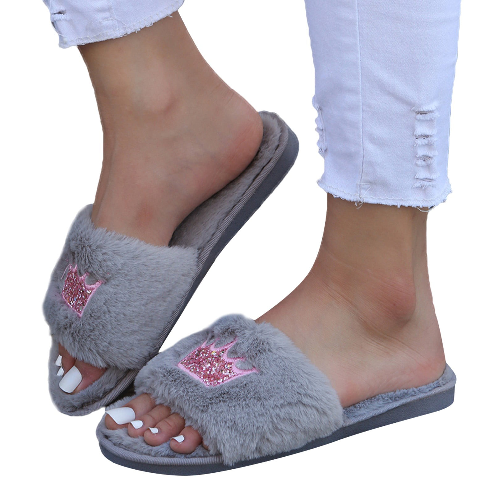 Amazon.com | NALsa House Slippers Slippers Female Winter High Heels  Platform Slippers Women Girls Sweet House Shoes Bedroom Shoes | Slippers