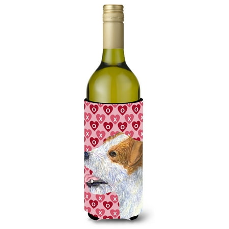 

Caroline s Treasures SS4504LITERK Jack Russell Terrier Hearts Love and Valentine s Day Portrait Wine Bottle Hugger Wine