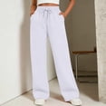 thumbnail image 2 of VV AVEORS Wide Leg Sweatpants Women Baggy Fall Casual High Waisted Drawstring Sweat Track Pants | Cozy Trendy Lounge Daily Autumn Trousers White 2XL, 2 of 8