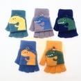 thumbnail image 4 of Guantes abatibles para niños, otoño e invierno, tejidos, resistentes al frío, cálidos, con dibujos animados, Ultraman, para niños pequeños y medianos, con protección para las manos para escribir con, 4 of 5