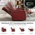 thumbnail image 2 of Power Recliner Chair with USB Ports, 270 Degree Swivel Leather Home Theater Seating with Tray Table, Phone Holder, Cup Holder and Hidden Arm Storage for Living Room, Red, 2 of 9