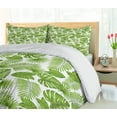 thumbnail image 5 of Ambesonne Exotic Duvet Cover Sets, Tropical Forest Leaves Art, 2-Queen, White and Fern Green, 5 of 7